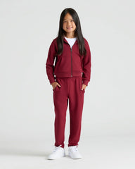 Girls Black & Dark Maroon Cropped Zip Hoodie 2-Pack