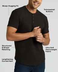 Heavyweight Curved Hem Henley 3-Pack