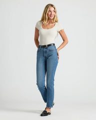 Womens Ribbed U-Neck Tee 3-Pack