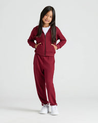 Girls Deep Emerald & Dark Maroon Relaxed Joggers 2-Pack