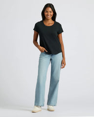 Womens Staple Slub Scoop Neck Tee 4-Pack