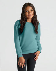 Girls Black & Stormcloud Slouch Pullover Crew 2-Pack
