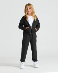 Girls Black & Electric Fuchsia Relaxed Joggers 2-Pack